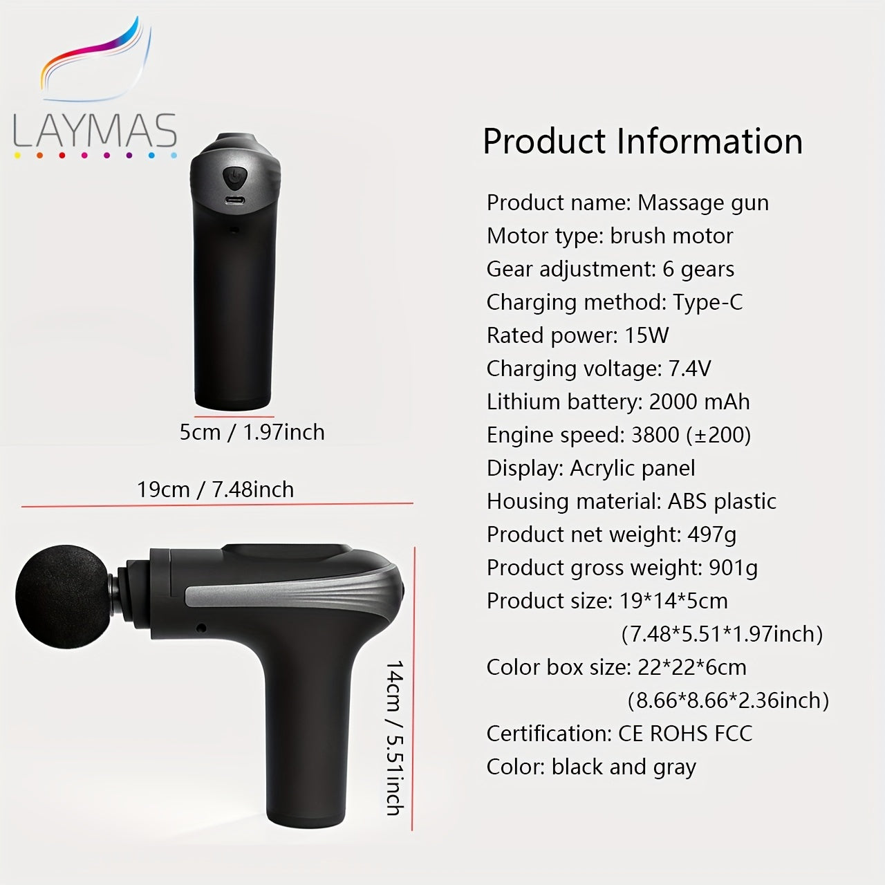 Fascia Gun, 1 Piece Handheld Body Massager Tool, Portable Percussion Massage Gun for Muscle & Neck & Waist Relaxation, Comfort Massager Supplies, Sports Accessories,