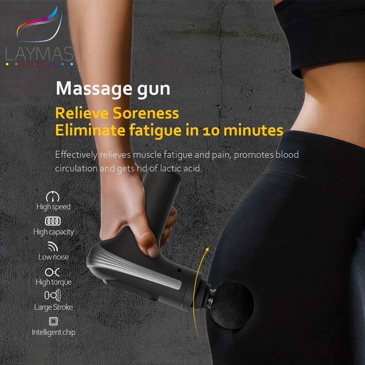 Fascia Gun, 1 Piece Handheld Body Massager Tool, Portable Percussion Massage Gun for Muscle & Neck & Waist Relaxation, Comfort Massager Supplies, Sports Accessories,