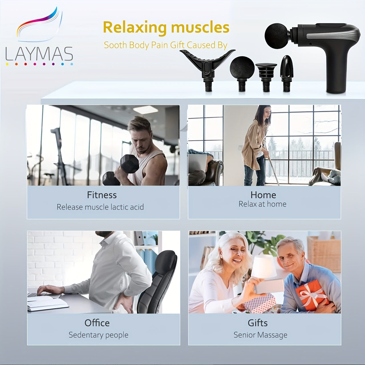 Fascia Gun, 1 Piece Handheld Body Massager Tool, Portable Percussion Massage Gun for Muscle & Neck & Waist Relaxation, Comfort Massager Supplies, Sports Accessories,