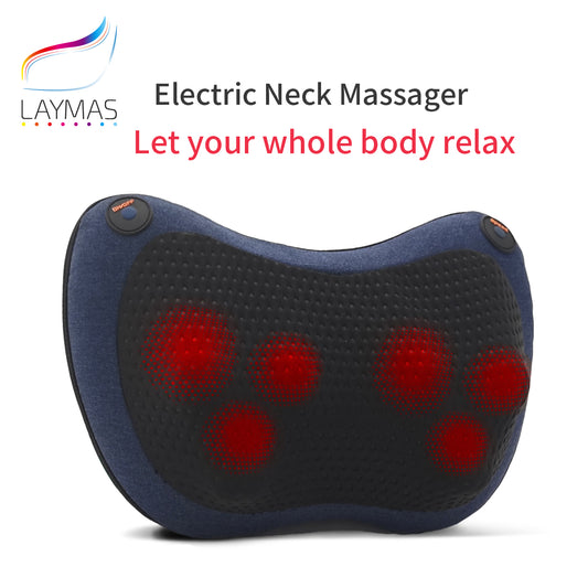 1pc Heating Neck Massager For Back And Neck With Deep Tissue Kneading, Electric Back Massage Pillow For Muscle Pain Relief, Use At Home Car Office